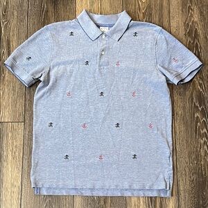 Brooks Brothers Performance Polo Mens M Slim Cotton Anchor Logos On Front